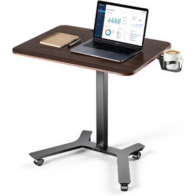 VEVOR EC013-599006 - Marron/Noir - 715x520 mm - Réglage par pédale - 4 roulettes - Charge 15 kg - Publicité VEVOR EC013-599006 - Marron/Noir - 715x520 mm - Réglage par pédale - 4 roulettes - Charge 15 kg - Publicité