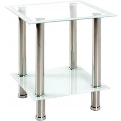 Pegane Table d'appoint métal - Blanc - Publicité Pegane Table d'appoint métal - Blanc - Publicité