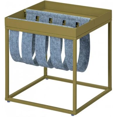Pegane Table d'appoint carrée - Olive gris - Publicité Pegane Table d'appoint carrée - Olive gris - Publicité