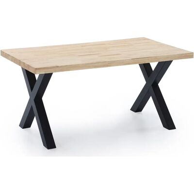Pegane - TableOak - Chêne - Pieds noirs - Table à manger - Publicité Pegane - TableOak - Chêne - Pieds noirs - Table à manger - Publicité
