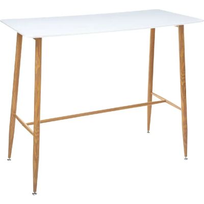 ATMOSPHERA Table haute design scandinave Roka - L. 120 x H. 105 cm - Blanc - Publicité ATMOSPHERA Table haute design scandinave Roka - L. 120 x H. 105 cm - Blanc - Publicité