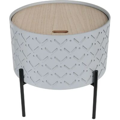 The Home Deco Factory Table d'appoint avec coffre en Métal et MDF - Diam.35 cm - Gris - Publicité The Home Deco Factory Table d'appoint avec coffre en Métal et MDF - Diam.35 cm - Gris - Publicité