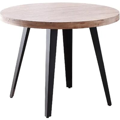 Pegane Table à manger ronde - Chêne miel - Publicité Pegane Table à manger ronde - Chêne miel - Publicité