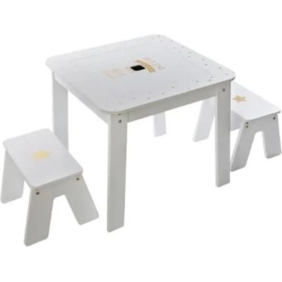 Pegane Ensemble table et 2 chaises - Multicolore - Publicité Pegane Ensemble table et 2 chaises - Multicolore - Publicité