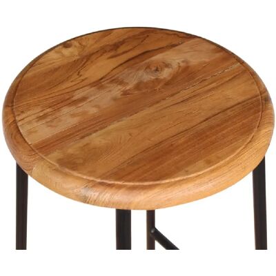 Helloshop26 Lot de 2 tabourets de bar teck - Marron - Publicité Helloshop26 Lot de 2 tabourets de bar teck - Marron - Publicité