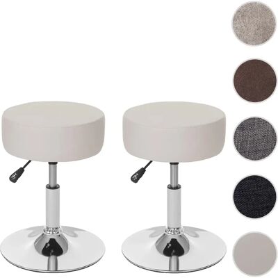Mendler Tabourets pivotants relevables - Crème - Publicité Mendler Tabourets pivotants relevables - Crème - Publicité