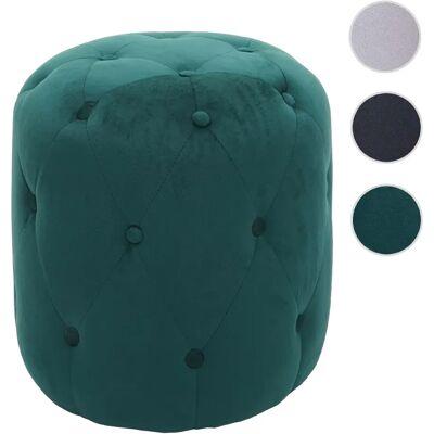 Mendler Tabouret design en velours - Vert - Publicité Mendler Tabouret design en velours - Vert - Publicité