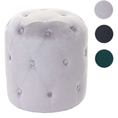 Mendler Tabouret en velours - Gris clair - Publicité Mendler Tabouret en velours - Gris clair - Publicité