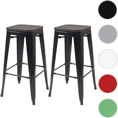 Mendler Tabourets de bar industriel lot de 2 - Noir - Publicité Mendler Tabourets de bar industriel lot de 2 - Noir - Publicité