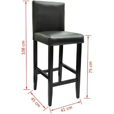 Helloshop26 Tabourets de bar x4 - Noir - Publicité Helloshop26 Tabourets de bar x4 - Noir - Publicité