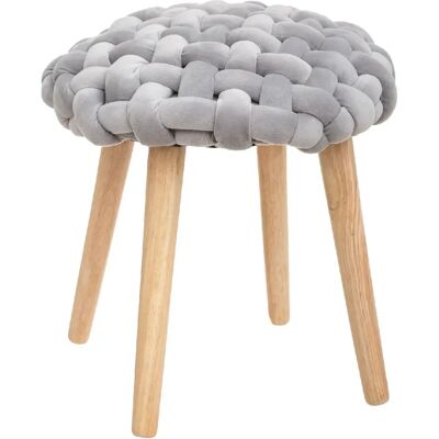 ATMOSPHERA Tabouret design tricot scandinave Cosy - Diam. 43 cm - Gris - Publicité ATMOSPHERA Tabouret design tricot scandinave Cosy - Diam. 43 cm - Gris - Publicité