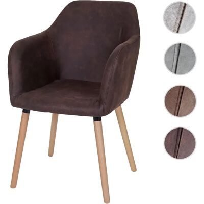 Chaise de salle à manger rétro nordique Mendler Modèle T381 Marron Foncé - Publicité Chaise de salle à manger rétro nordique Mendler Modèle T381 Marron Foncé - Publicité