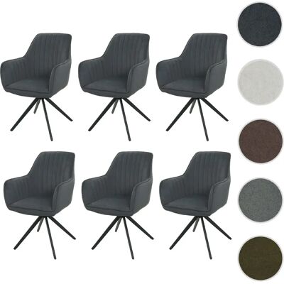 Mendler Lot de 6 Chaises pivotantes HWC-L79 - Anthracite - Publicité Mendler Lot de 6 Chaises pivotantes HWC-L79 - Anthracite - Publicité