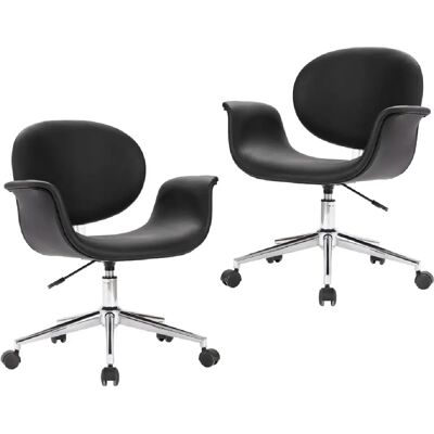 Decoshop26 lot de 2 chaises de salle à manger noires CDS020811 - Publicité Decoshop26 lot de 2 chaises de salle à manger noires CDS020811 - Publicité