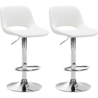 Decoshop26 Tabourets de bar lot de 2 - Blanc - Publicité Decoshop26 Tabourets de bar lot de 2 - Blanc - Publicité