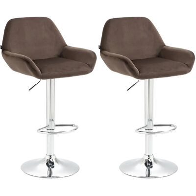 Decoshop26 Tabourets de bar velours lot de 2 - Marron - Publicité Decoshop26 Tabourets de bar velours lot de 2 - Marron - Publicité