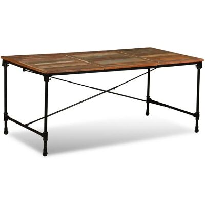 Table à manger en bois recyclé Helloshop26 - Design industriel 180cm - Publicité Table à manger en bois recyclé Helloshop26 - Design industriel 180cm - Publicité