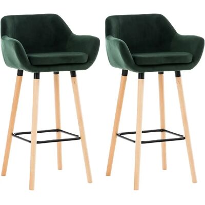 Decoshop26 Lot de 2 tabourets de bar - Vert - Publicité Decoshop26 Lot de 2 tabourets de bar - Vert - Publicité