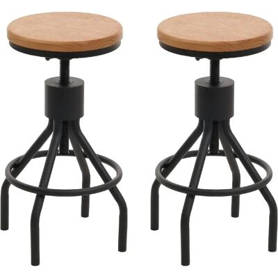 Decoshop26 Tabourets industriels - Lot de 2 - Bois et métal - Publicité Decoshop26 Tabourets industriels - Lot de 2 - Bois et métal - Publicité