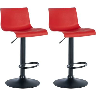 Decoshop26 Tabourets de bar lot de 2 - Rouge - Publicité Decoshop26 Tabourets de bar lot de 2 - Rouge - Publicité