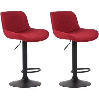 Decoshop26 Lot de 2 tabourets de bar - Tissu Rouge - Publicité Decoshop26 Lot de 2 tabourets de bar - Tissu Rouge - Publicité