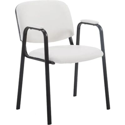 Decoshop26 Chaise visiteur de bureau - Blanc - Publicité Decoshop26 Chaise visiteur de bureau - Blanc - Publicité