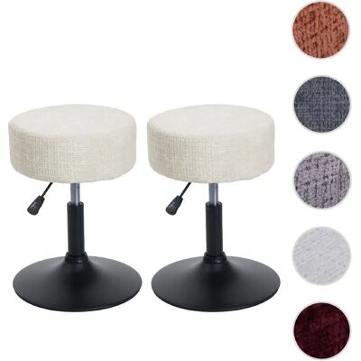 Mendler Tabourets en tissu pivotants - Crème - Publicité Mendler Tabourets en tissu pivotants - Crème - Publicité