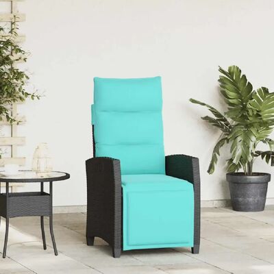 Chaise longue de jardin avec table d'appoint - Noir, vidaXL - Publicité Chaise longue de jardin avec table d'appoint - Noir, vidaXL - Publicité