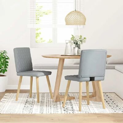 vidaXL Ensemble de 2 Chaises de Salle à Manger Gris Clair - Publicité vidaXL Ensemble de 2 Chaises de Salle à Manger Gris Clair - Publicité