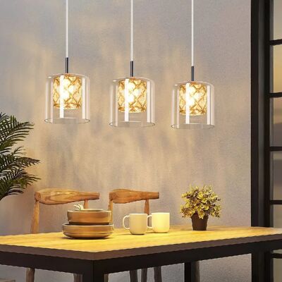 Nettlife Lustre suspension moderne - Argenté - Publicité Nettlife Lustre suspension moderne - Argenté - Publicité