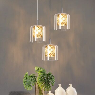 Nettlife Lustre suspension moderne - Argenté - Publicité Nettlife Lustre suspension moderne - Argenté - Publicité