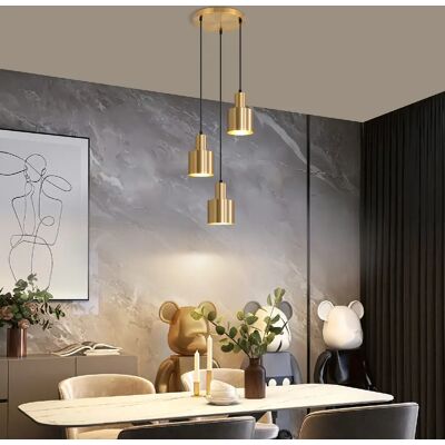 Nettlife Lustre suspension en fer - Doré - Publicité Nettlife Lustre suspension en fer - Doré - Publicité