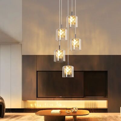 Nettlife Lustre suspension - Argenté - Publicité Nettlife Lustre suspension - Argenté - Publicité