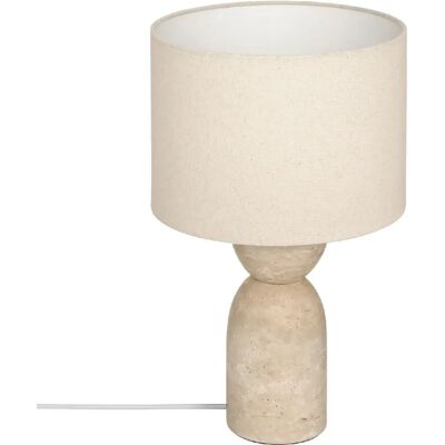 ATMOSPHERA Lampe cylindrique en travertin ERIN - Beige - Publicité ATMOSPHERA Lampe cylindrique en travertin ERIN - Beige - Publicité