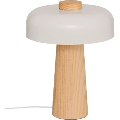 ATMOSPHERA Lampe champignon en bois et acier POLA - Beige - Publicité ATMOSPHERA Lampe champignon en bois et acier POLA - Beige - Publicité