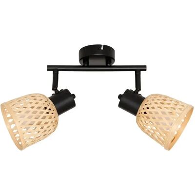 ATMOSPHERA Plafonnier 2 Lampes Orientables Lio 28cm Naturel - Publicité ATMOSPHERA Plafonnier 2 Lampes Orientables Lio 28cm Naturel - Publicité
