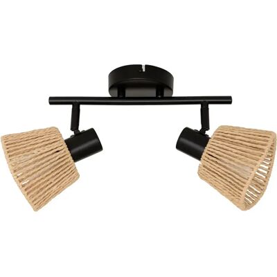 ATMOSPHERA Plafonnier 2 Lampes Orientables Myha 28cm Naturel - Publicité ATMOSPHERA Plafonnier 2 Lampes Orientables Myha 28cm Naturel - Publicité