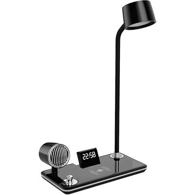 Avizar Lampe de table LED 3-en-1 avec Haut-parleur Bluetooth et Station de Charge Noir - Publicité Avizar Lampe de table LED 3-en-1 avec Haut-parleur Bluetooth et Station de Charge Noir - Publicité