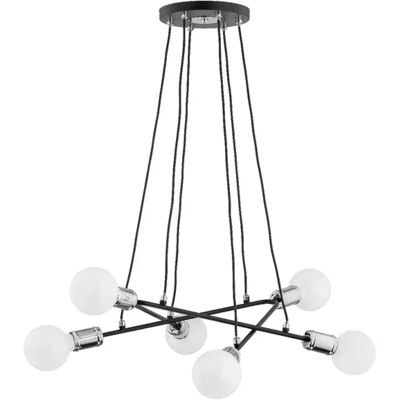 Suspension industrielle 6 lumières Vivia E27 noir Alfa - Publicité Suspension industrielle 6 lumières Vivia E27 noir Alfa - Publicité