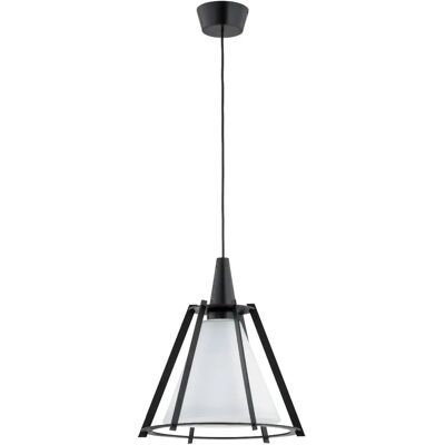 Suspension POMONA noire, abat-jour verre blanc E27 Alfa - Publicité Suspension POMONA noire, abat-jour verre blanc E27 Alfa - Publicité