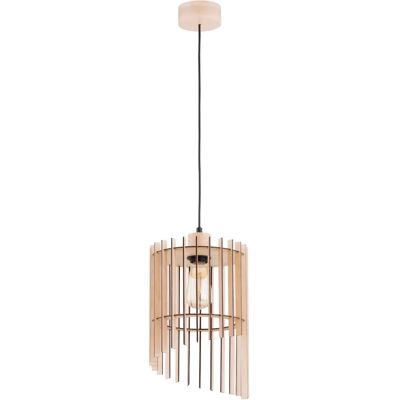 Suspension scandinave bois clair E27 15W Solana Alfa - Publicité Suspension scandinave bois clair E27 15W Solana Alfa - Publicité