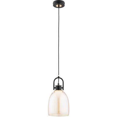 Suspension moderne noir/or verre ambre 1xE27 15W Alfa - Publicité Suspension moderne noir/or verre ambre 1xE27 15W Alfa - Publicité