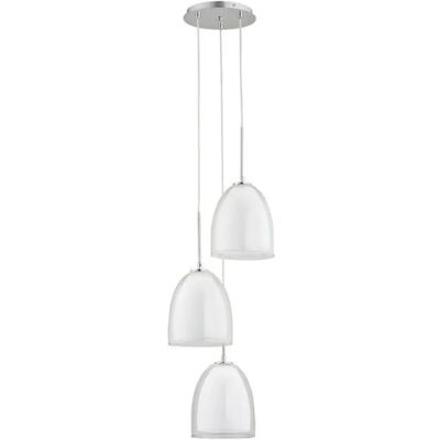 Alfa Suspension moderne RONDA 3 globes verre chromé E27 - Publicité Alfa Suspension moderne RONDA 3 globes verre chromé E27 - Publicité