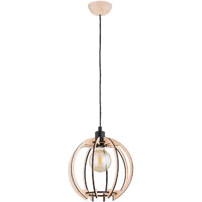 Suspension scandinave bois/noir Ø28 E27 Tommy Alfa - Publicité Suspension scandinave bois/noir Ø28 E27 Tommy Alfa - Publicité