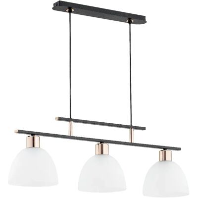 Alfa Suspension moderne noir-or, globes blancs 3xE27 15W - Publicité Alfa Suspension moderne noir-or, globes blancs 3xE27 15W - Publicité