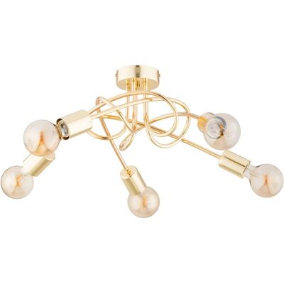 Plafonnier DRAGO métal doré nœud 5xE27 51cm IP20 Alfa - Publicité Plafonnier DRAGO métal doré nœud 5xE27 51cm IP20 Alfa - Publicité