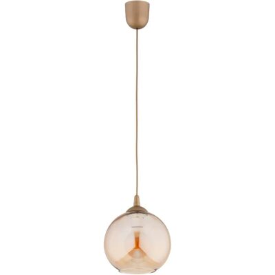 Suspension moderne dorée verre ambre boule 1xE27 WENA Alfa - Publicité Suspension moderne dorée verre ambre boule 1xE27 WENA Alfa - Publicité