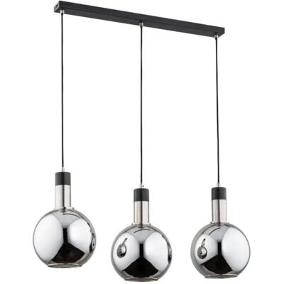 Suspension triple métal noire argent MAYA 3xE27 Alfa - Publicité Suspension triple métal noire argent MAYA 3xE27 Alfa - Publicité