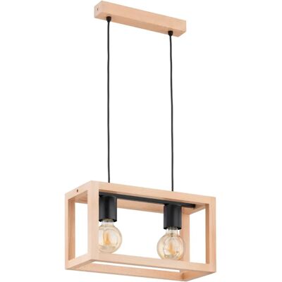 Suspension scandinave bois géométrique 2xE27 PAKO Alfa - Publicité Suspension scandinave bois géométrique 2xE27 PAKO Alfa - Publicité