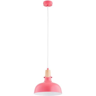 Suspension industrielle rose bois E27 15W Alfa Solo - Publicité Suspension industrielle rose bois E27 15W Alfa Solo - Publicité